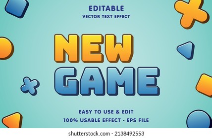 new game editable text effect with modern and simple style, usable for logo or campaign title