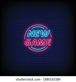 New Game Neon Signs Style Text Vector