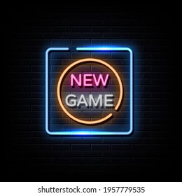 New Game neon signs vector. Design template neon sign