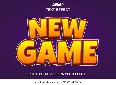 new game text effect with green color 3d style.
