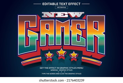 New Gamer 3D Editable Text Effect Template