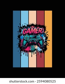 New Gamer Typography T-Shirt Design