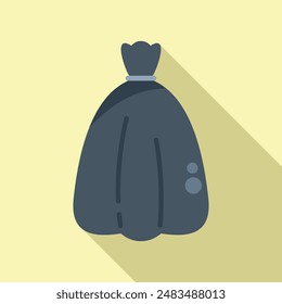 New garbage sack icon flat vector. Organic carry product. Plastic urban