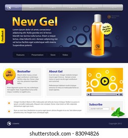 New Gel Website Design Template: Front Page