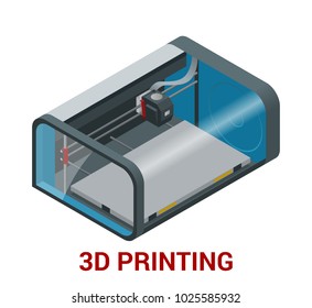 New generation of 3D Printing Machine printing a model of plastic.