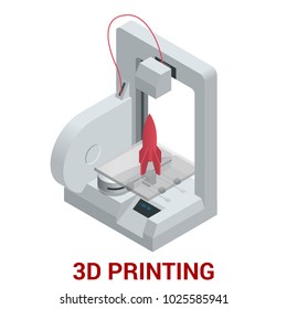 Nueva generación de máquinas de impresión 3D imprimiendo un modelo de plástico.
