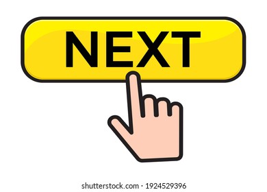 New generation button and finger click cursor. Web button Vector illustration