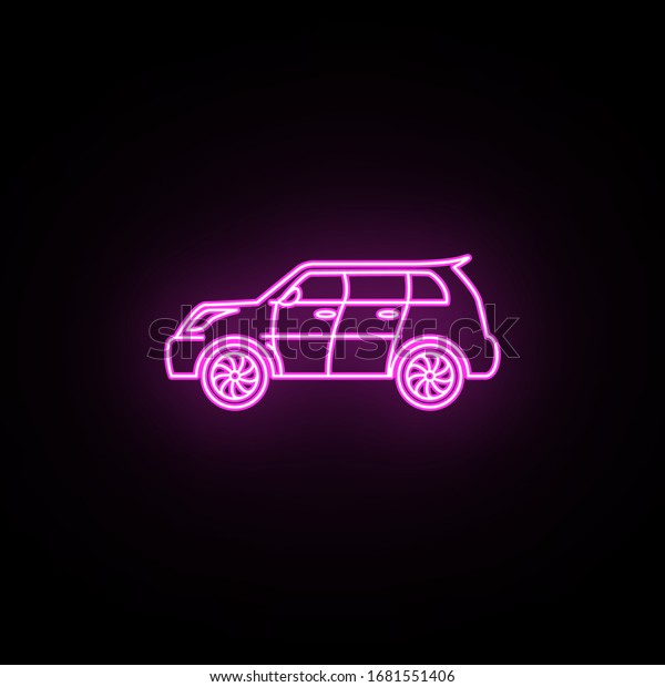 A new generation car neon icon. Simple thin
line, outline vector of generation icons for ui and ux, website or
mobile application