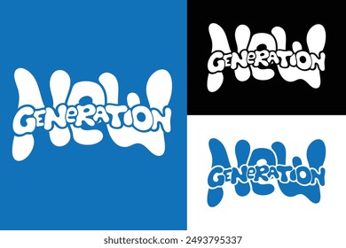 Neue Generation bunte Schriftzug Vektorgrafik Typografie mit handgezeichnetem Stil für Konzept und Design von Aufkleber, T-Shirt, Bekleidung, Poster, Karte, Druck, Bildschirmhintergrund