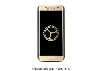 New generation of Gold smart phone Vector Mock Up fully Re-size-able and Scale-able with high resolution great for web design showcase, product, presentations, advertising, service in modern style.