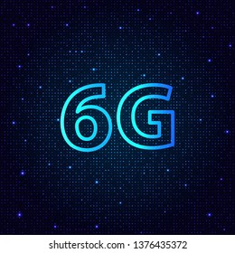 The new generation of high-speed mobile technology for connecting Internet 6G. Vector illustration .