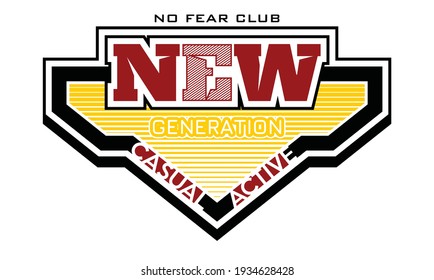 New Generation Typography design in vector illustration.Clothing,t-shirt,apparel and other uses.Eps10