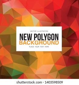 New Geometric Polygnal Background Red and Orange