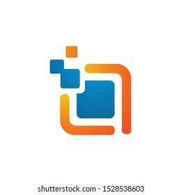 new geometric shape stacked square shape logo design element vector template