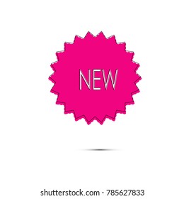 New geometric star sticker sale label banner isolated on white background