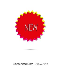 New geometric star sticker sale label banner isolated on white background
