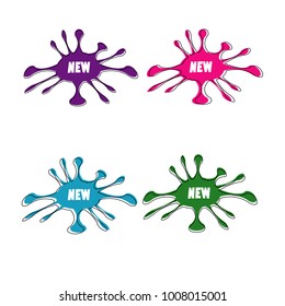 New geometric water splash sticker label tag banner