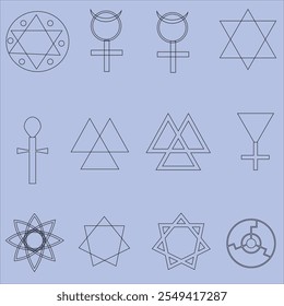 New Geometry Set Math Icon Element Geometric Graphic Education