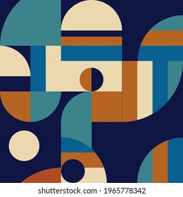 New Geometry Wall Decoration With Deep Blue Color Theme. Suitable for Background, wallpaper, wall decoration, backdrop, ornament, cover, web design, template, book cover, etc.