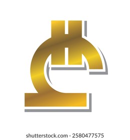 the new Georgian currency vector in gold color, nice and simple
