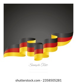 New germany black red yellow wavy flag ribbon concept design template. Premium flags germany  ribbon vector design on abstract black background