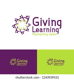 New Giving team work logo template
