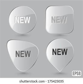 New. Glass buttons. Vector illustration.