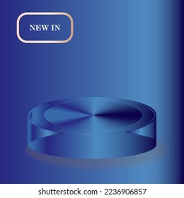 New in glowing blue 3D display backdrop vector for luxurious and modern technology product poster advertisment