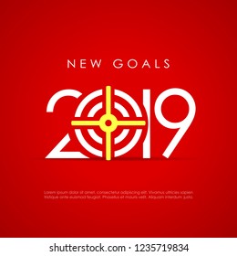 New goals Christmas card design isolated on red background