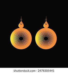 new gold Earrings Collection vector, shape