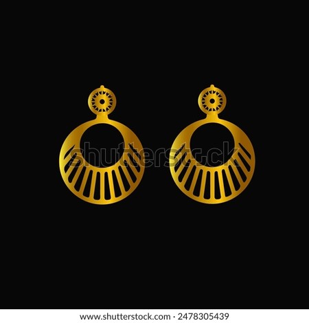 new gold Earrings Collection vector, shape