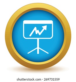 New gold unstable graph icon on a white background. Vector illustration