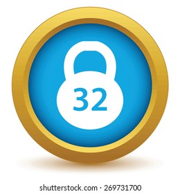 New gold weight icon on a white background. Vector illustration