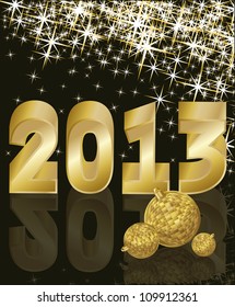 New Golden Year 2013, vector illustration