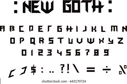 New Goth Font - Modern Gothic Font - Vector