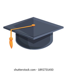 New graduation hat icon. Cartoon of new graduation hat vector icon for web design isolated on white background