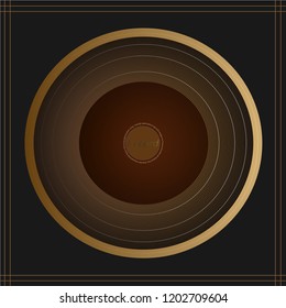 New gramophone vinyl label. Old technology, vector art image illustration. Eps10 vector illustration. 