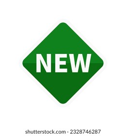 New In Green Color Square Shape For Announcement
