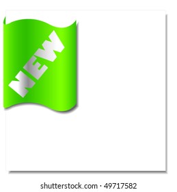 New green corner business ribbon