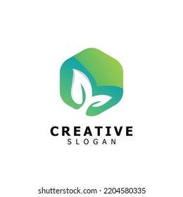  Nueva plantilla de logotipo de hoja verde