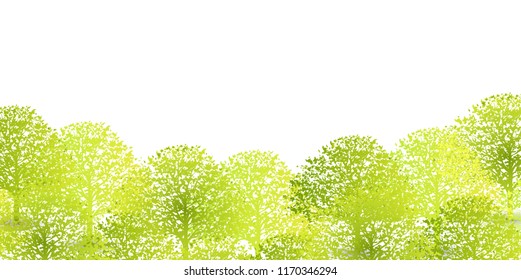 New green leaves landscape background