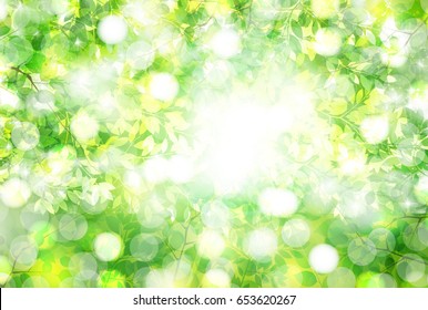 New green leaves landscape background
