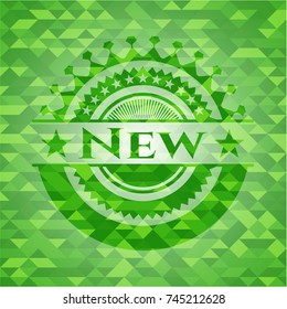 New green mosaic emblem
