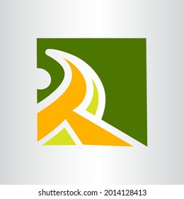 new green R initial Letter logo design modern tech symbol icon vector graphic concept illustrations