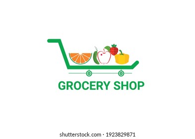 New Grocery Basket Logo Fresh Vegetable Stock Vector (Royalty Free ...