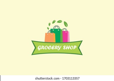 new grocery logo Supermarket logo template with shopping cart Vector Logo templates