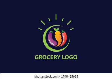 new grocery store logo design template idea