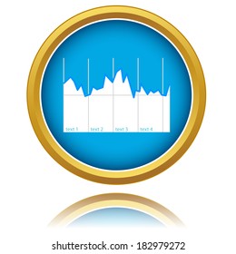 New growing graph icon on a white background. Vector illustration