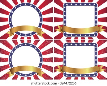 New and Grunge American Sunburst Flag Background
