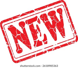 New Grunge Rubber Stamp in Red on White Background. Perfect for business documents, office use, administrative purposes, and graphic design projects.
